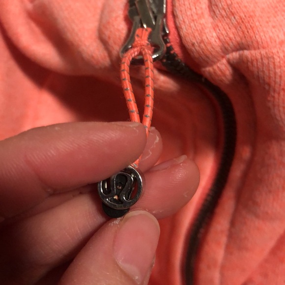 Lululemon Neon Coral Scuba Hoodie Size 6 - Picture 8 of 8
